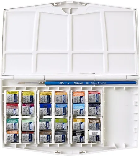 Miniatura 5 de Winsor & Newton - Cotman Plus - Juego de acuarelas, 24 medias pastillas