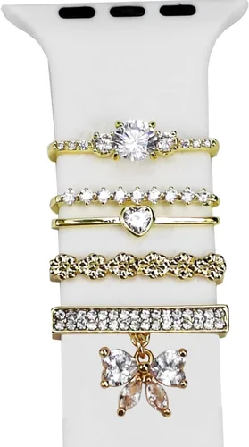 Miniatura 14 de Abalorio de Correa de Reloj, Anillos Decorativos Compatibles con Correas de Silicona de Apple para Mujeres 49mm 45mm 44mm 42mm 41mm 40mm 38mm