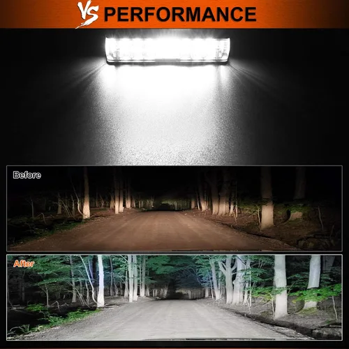 Miniatura 4 de AutoFeel - Barra de luz LED, cápsulas de luz LED de 7 pulgadas con iluminación blanca de 5500 lm y 6500 K, 2 unidades de 60 W, foco de inundación