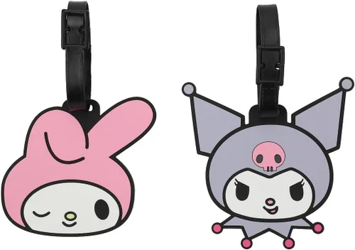 Paquete de 2 etiquetas para equipaje My Melody & Kuromi - Adorables compañeros de viaje