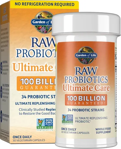 Miniatura 8 de Garden of Life Probióticos para mujeres y hombres - Probióticos crudos Ultimate Care 100 mil millones de UFC Suplemento probiótico, Probiótico