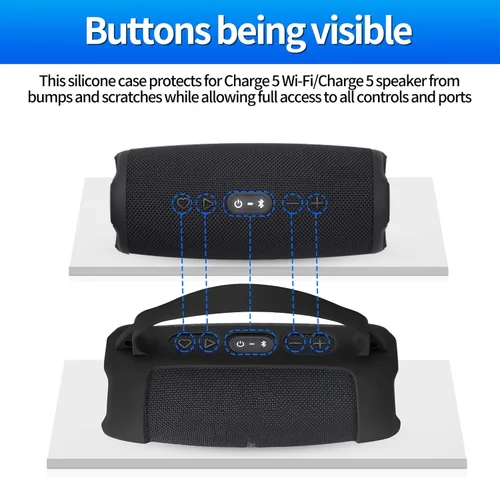 Miniatura 3 de Funda de silicona Charge 5, funda protectora de transporte portátil, bolsa de viaje con correa para el hombro para JBL Charge 5 Wi-Fi/Charge 5