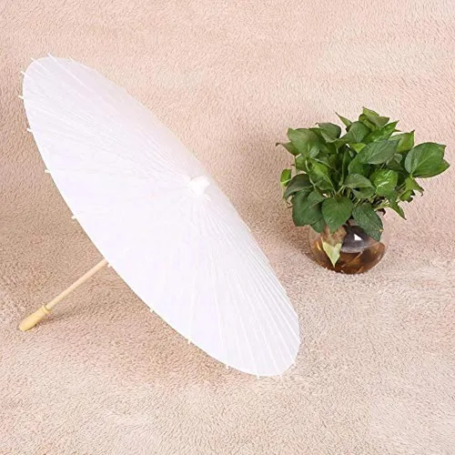 Miniatura 8 de Paraguas de papel con mango de madera, paraguas a granel para decoración de bodas, 32 pulgadas, paquete de 10