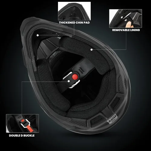 Miniatura 5 de ILM DOT&ECE Casco ATV para Jóvenes Casco de Dirt Bike para Niños Casco Infantil Motocross Dirtbike BMX MX Todoterreno Deporte Dual Cara Completa