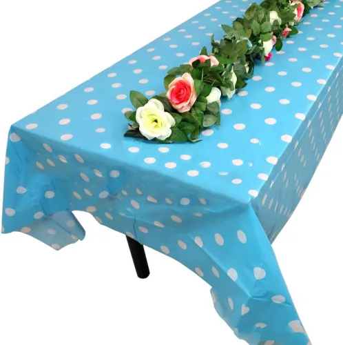 Vpang 2 manteles de plástico con lunares, desechables, rectangulares y gruesos para cocina, picnic, boda, fiesta de cumpleaños, catering, eventos,