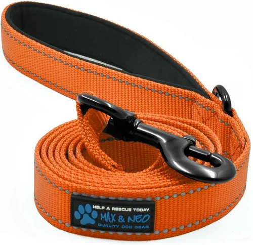 Miniatura 6 de Max and Neo Correa reflectante de nailon para perro – Donamos una a un rescate por cada una vendida (ROJO, 1.2 m)