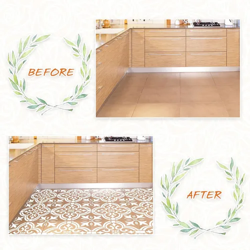 Miniatura 3 de Mandala - 6 plantillas de azulejos reutilizables de 12 x 12 pulgadas, plantillas de pared con patrón de azulejos, plantillas de dibujo de mandala