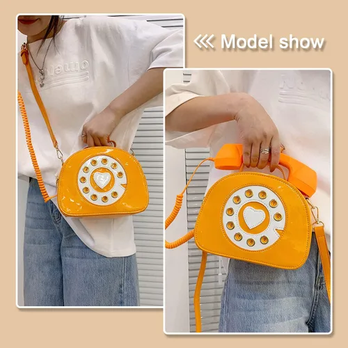 Miniatura 19 de Oweisong Divertido bolso de teléfono para mujer, bolso cruzado de hombro con asa superior para teléfono