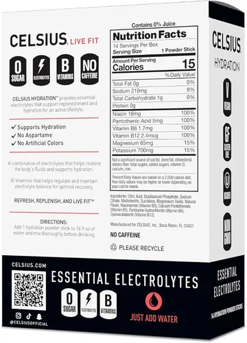 Miniatura 2 de Celsius Hydration™ Strawberry Watermelon, Mezcla de Bebida Hidratante con Electrolitos Sin Azúcar (Paquete de 14)