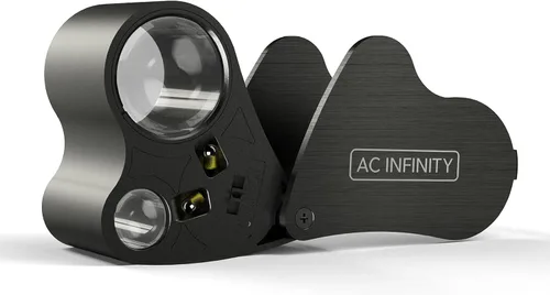 AC Infinity Lupa de Joyero, Lupa de Bolsillo con Luz LED y Lentes Duales, Zoom 30x 60x para Joyas, Relojes, Monedas, Sellos, Capullos de Plantas