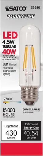 Miniatura 2 de Satco S9560 A15 LED foco de base mediana transparente, 4,5W