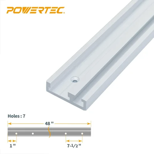 Miniatura 2 de POWERTEC 71365 Combo T-Track e inglete T-Track, 48