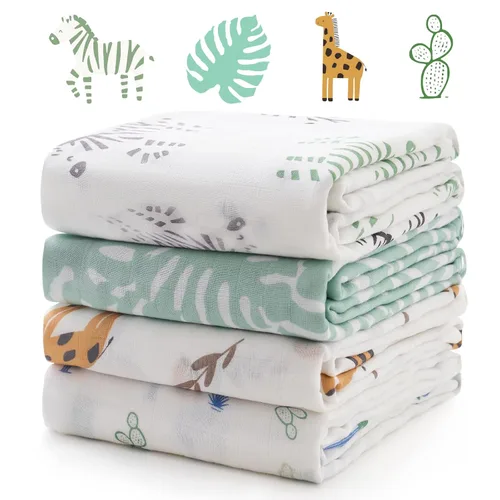 Miniatura 20 de Momcozy Mantas de muselina para bebé, suaves y sedosas de 47 x 47 pulgadas, mantas transpirables para envolver al recién nacido, para niños y niñas