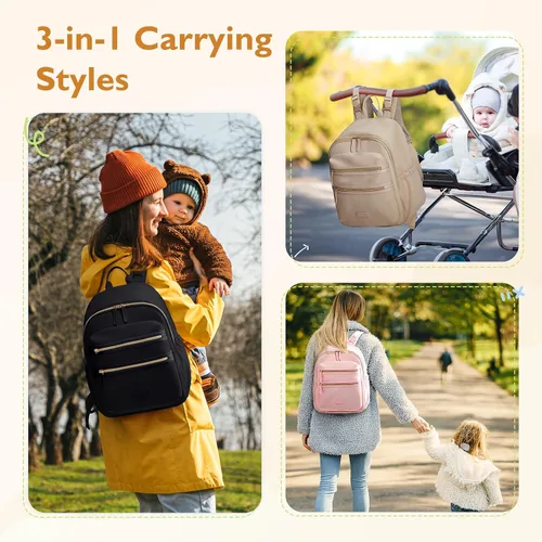 Miniatura 2 de mommore Mochila de Pañales de Neopreno Pequeña Bolsa de Bebé Mochila de Viaje Mini para Pañales para Recién Nacidos con Bolsillos Aislados, Correas