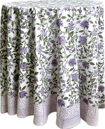 Miniatura 25 de ATOSII Mantel 100% algodón, Amara, floral, hecho a mano, rectangular, de lino, para cocina, comedor, fiestas, bodas, exteriores, picnics, Pascua