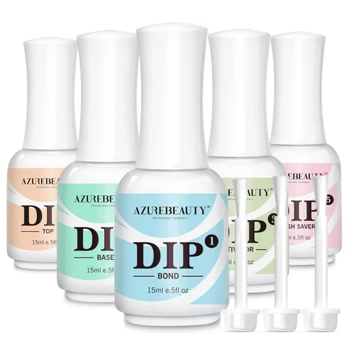 Miniatura 21 de AZUREBEAUTY Juego de uñas en polvo de inmersión, 6 colores con purpurina, rojo, verde, plateado, dorado, kit de iniciación de polvo de inmersión