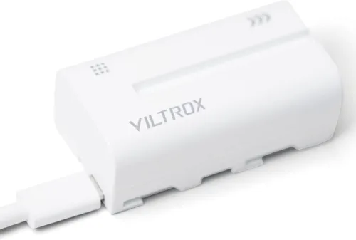 Miniatura 2 de VILTROX Paquete de 2 baterías recargables de iones de litio con puerto USB-C de 2200 mAh NP-F550 para luz de videoconferencia VILTROX 116T 200T