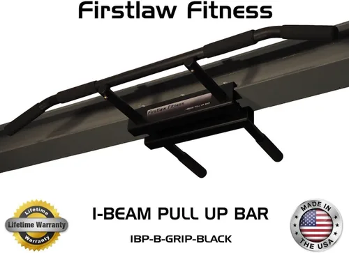 Miniatura 4 de Firstlaw Fitness - Límite de peso de 600 libras - Barra de dominadas I-Beam - Barra larga con extremos doblados - Empuñaduras de goma duraderas