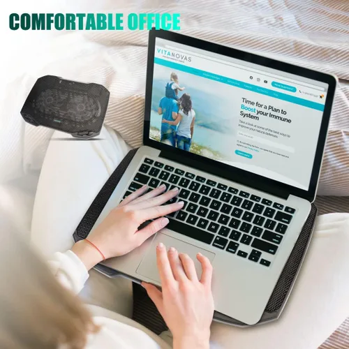 Miniatura 3 de LIANGSTAR Almohadilla de enfriamiento para laptop, enfriador de laptop para juegos con 2 ventiladores grandes silenciosos, cambio de luz RGB de 7