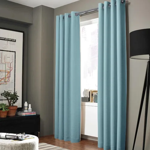 Miniatura 2 de Gorgeous Home - Panel de cortina de ventana de lino K92 de 1 pieza, liso, con ojales de bronce, 3 capas de forro de espuma, 100% térmica