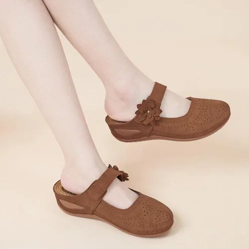 Miniatura 23 de Alicegana Sandalias elegantes de verano para mujer, con puntera cerrada, estilo casual, sin cordones, con gancho ajustable