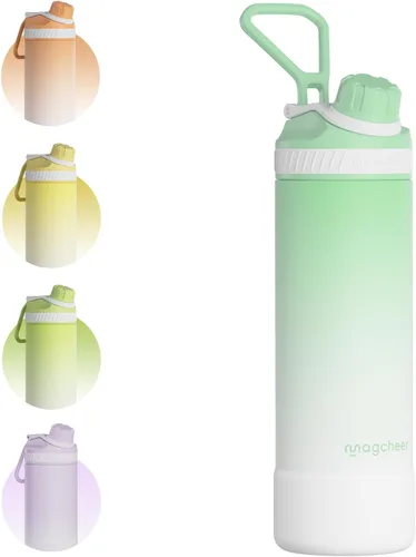 Miniatura 10 de Botella de agua aislada de 24 onzas, acero inoxidable al vacío de doble pared, diseño de boca ancha, botella reutilizable a prueba de fugas