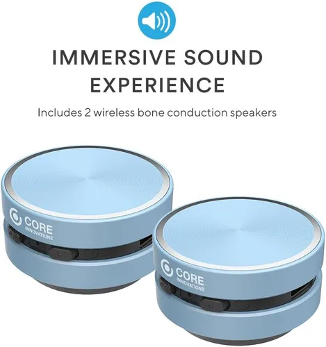 Miniatura 6 de Paquete de cine en casa con proyector, pantalla de 120 pulgadas y dos mini altavoces instantáneos inalámbricos Bluetooth de conducción ósea, azul