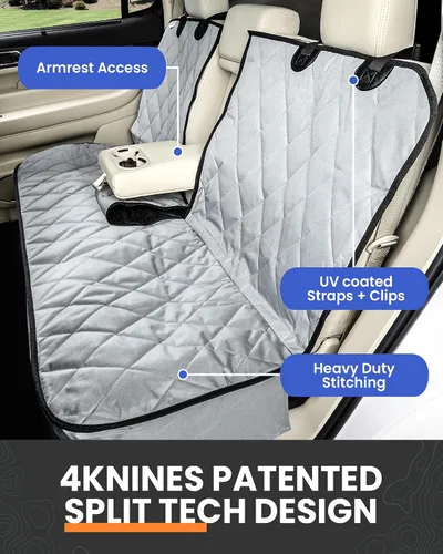 Miniatura 4 de 4Knines Funda de Asiento para Perro para Asiento Trasero, Protector de Asiento Trasero Resistente e Impermeable para Camiones Grandes, SUVs