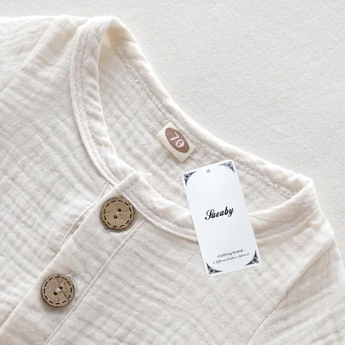 Miniatura 6 de Saeaby Ropa de bebé recién nacida, mameluco de lino de algodón, overol de una pieza, traje de otoño e invierno