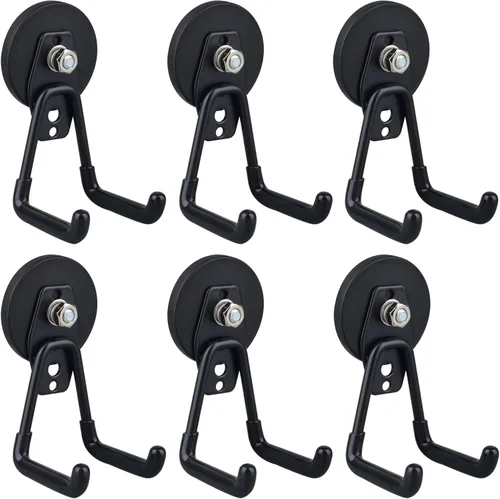 Miniatura 12 de ULIBERMAGNET Ganchos magnéticos de garaje resistentes, ganchos magnéticos fuertes para taladro eléctrico, herramientas de jardín, manguera, tablero
