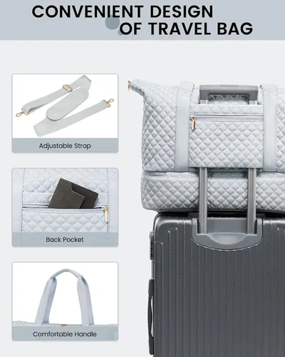 Miniatura 5 de LOVEVOOK Bolsa de viaje para mujer, con compartimento para zapatos, Azul