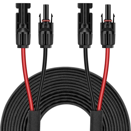 Miniatura 14 de Cable de extensión de panel solar de 30 pies 10 AWG con conectores hembra y macho, cable de extensión solar para paneles solares, controladores