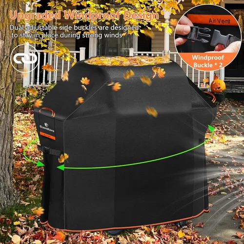 Miniatura 6 de [Tela resistente 1000D mejorada] Cubierta de parrilla de 48 pulgadas para parrillas de gas Weber Spirit y Spirit II 200 Series al aire libre