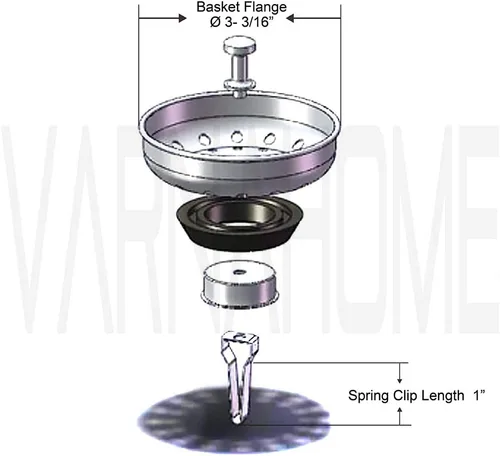Miniatura 3 de Repuesto de colador para fregadero de cocina para desagües estándar de Estados Unidos (3-1/2 pulgadas), cuerpo de acero inoxidable 304 de alta