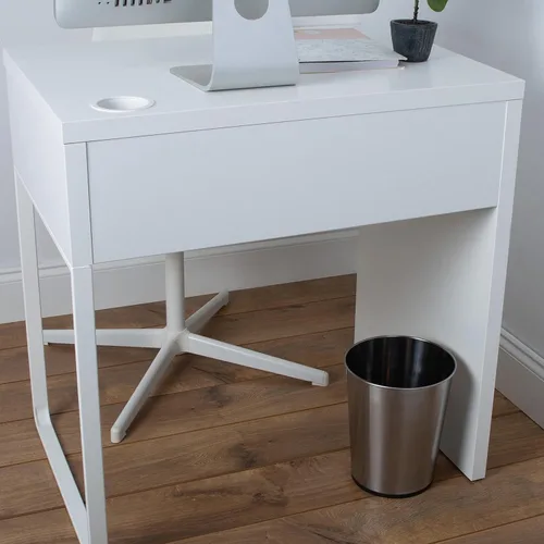 Miniatura 3 de Bath Bliss Cubo de basura pequeño de 5 litros Paquete de 2 Parte superior abierta redonda Bote de basura Baño Dormitorio Cocina Acero