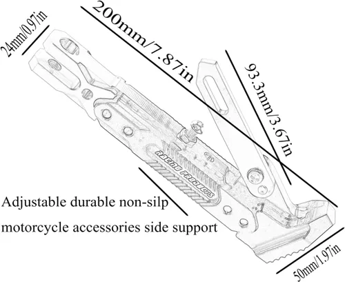 Miniatura 4 de Pata de cabra CNC ajustable para motocicleta, soporte universal de aluminio para motor y scooter, pata lateral modificada, accesorios de motocicleta