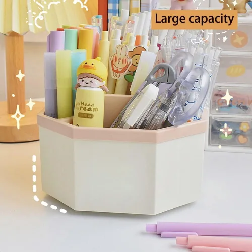 Miniatura 2 de Organizador de escritorio, portalápices de escritorio, 5 compartimentos, organizador de escritorio, caja de almacenamiento de suministros de arte