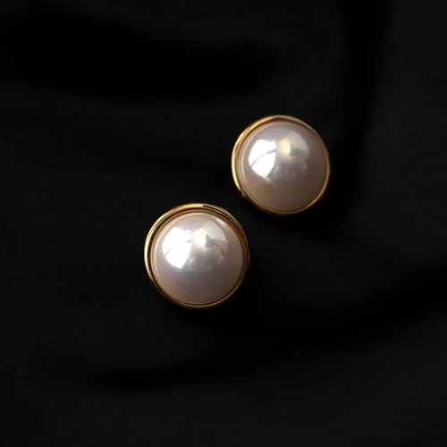 Miniatura 6 de Pendientes de Clip de Perla para Mujer, Pendientes de Clip Colgante para Mujer, Pendientes de Perla Blanca Imitación Chapados en Oro, Pendientes