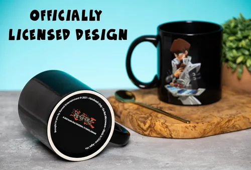 Miniatura 7 de Surreal Entertainment YU-GI-OH Kaiba y ojos azules monstruo dragón blanco cambio de calor taza de café de cerámica negro