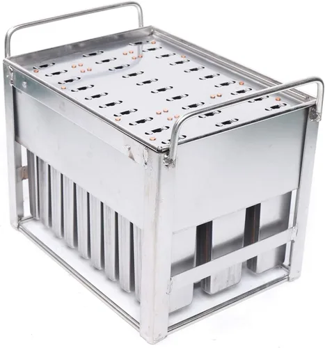 Miniatura 2 de 30 moldes de acero inoxidable congelados para helados helados, bandeja para congelador, soporte comercial para palitos de helado de 0.031 in