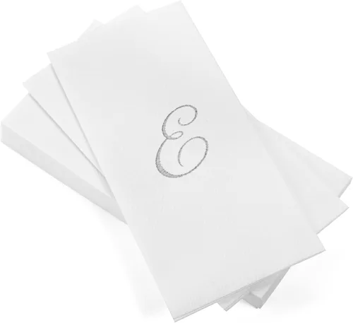 Miniatura 35 de AH AMERICAN HOMESTEAD Servilletas desechables – Servilletas doradas con monograma para invitados, servilletas acolchadas como tela para baño