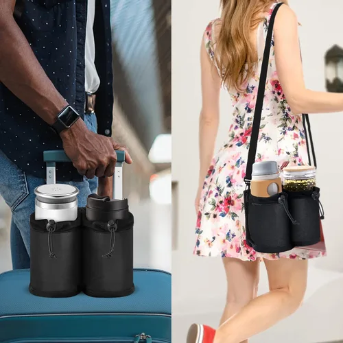 Miniatura 2 de Portavasos de equipaje Travel Essentials, negro, (Black With Shoulder Strap)