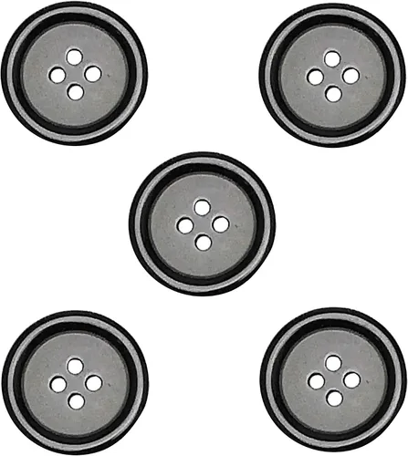 100 piezas de botón de resina de color sólido 4 agujeros para manualidades, costura para hacer tarjetas (negro, 1 pulgada (0.984 in)