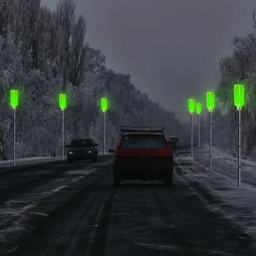 Miniatura 4 de Macarrie 6 marcadores de entrada alimentados por energía solar, luces reflectoras para paisaje, entrada de vehículos, reflectores en postes