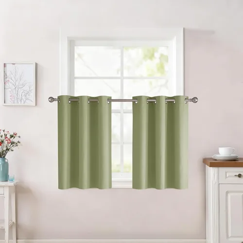 Miniatura 92 de RYB HOME Cortinas opacas de cocina de 36 pulgadas de largo, tratamiento de privacidad para ventanas pequeñas, aislamiento térmico, telón de fondo