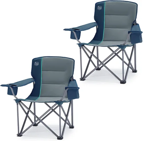 Miniatura 9 de TIMBER RIDGE Silla de campamento plegable de gran tamaño para adultos, soporta 550 libras resistente con portavasos bolsillo lateral
