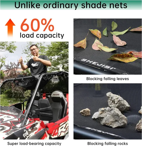 Miniatura 6 de SHEJISI RZR Malla de Parasol de Techo Suave, Red Protectora Mejorada de Ventana Suave para Cabina, Protección contra Rayos UV, Barro, Suciedad
