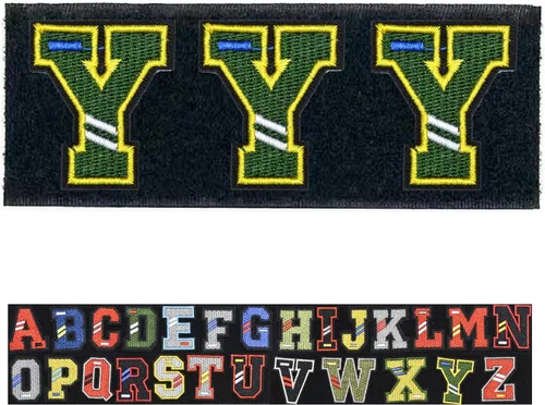 Miniatura 13 de Paquete de letras inglesas A-Z Parche táctico de moral, parche de gancho y bucle, juego de insignias bordadas del ejército, mochila, sombrero
