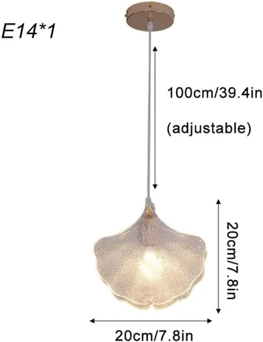 Miniatura 4 de Paquete de 2 luces colgantes de isla de cocina, moderna y creativa en forma de hoja de vidrio, lámpara colgante de cúpula de metal y cable ajustable