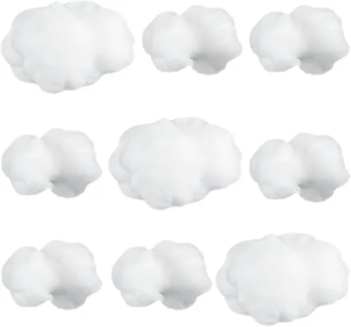 Miniatura 9 de Jetec 3 piezas de accesorios de nube artificial en forma de nube 3D, decoración colgante para habitación, adorno colgante decorativo para boda